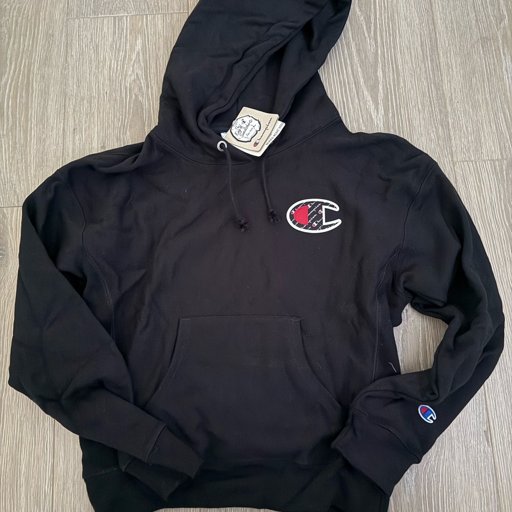 Champion Reverse Weave Black Hoodie